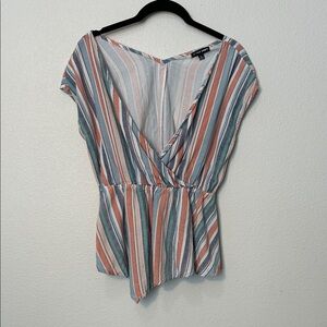 Style Envy Striped V-Neck Blouse